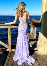 Octavia | Stunning Lilac Sequin Backless Mermaid Prom Dress - Lilac - PromDressClub